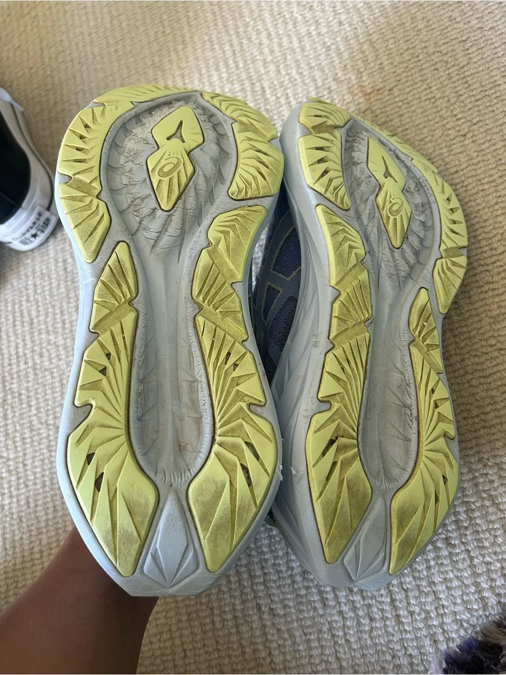 ASICS Women's Light Blue and Pale Yellow Running Shoes